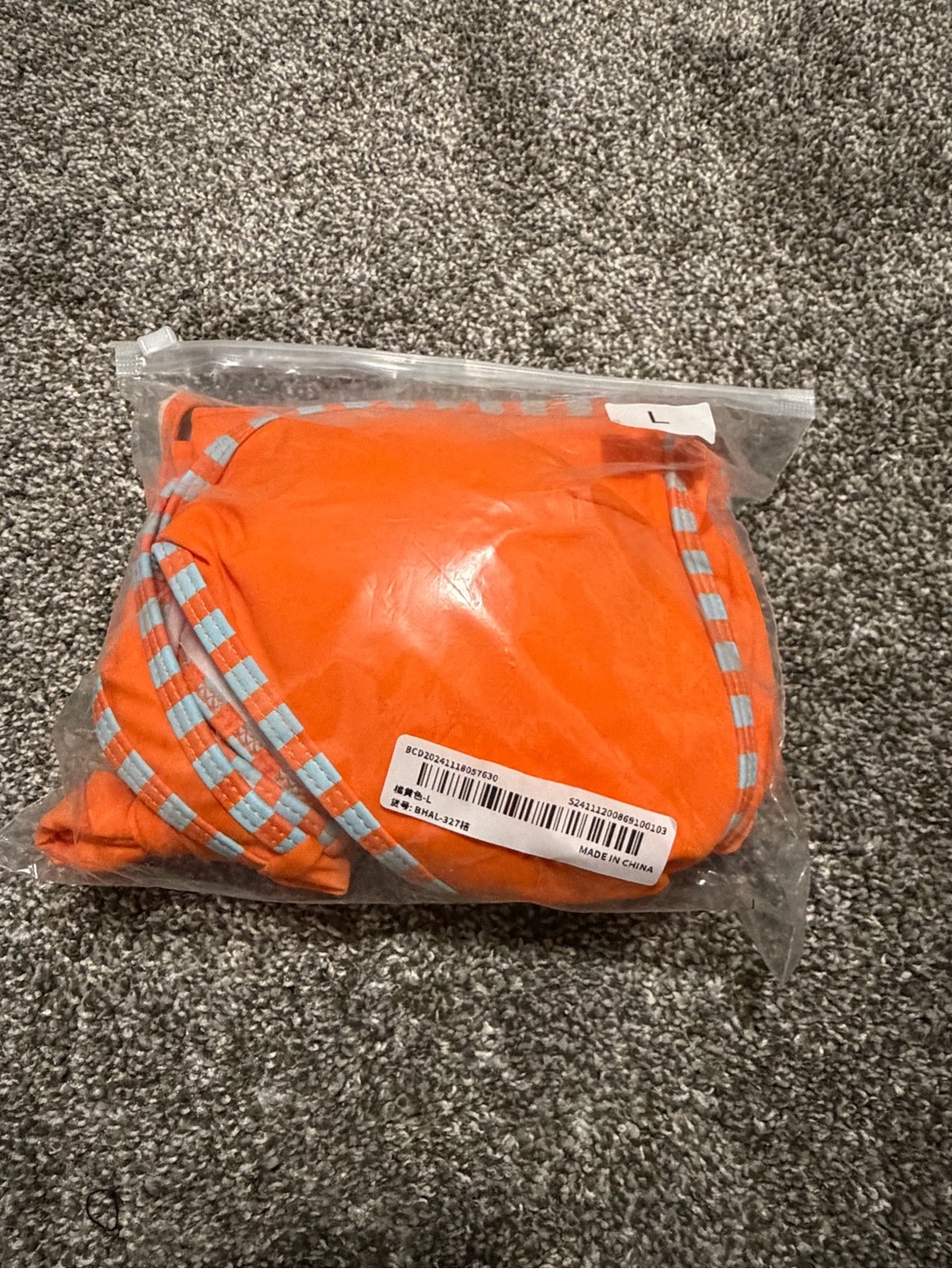 Bright Orange Halter Bikini Top with Tropical Print Shorts - Picture 8 of 8